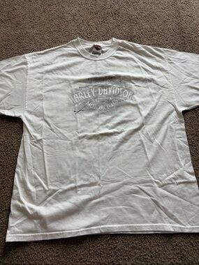 B54 Men’s XXL 2008 Y2K Harley-Davidson White Short Sleeve Logo Tee